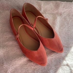 Old navy pink faux suede point toe flats
